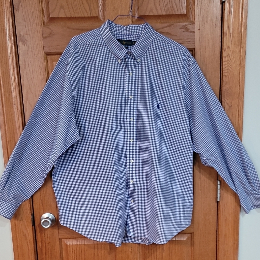 Polo by Ralph Lauren Men's Blue Checkered Shirt
